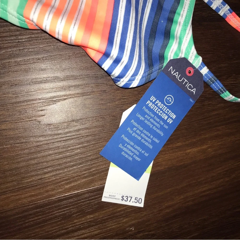 Nautica Toddler Girl Multi Stripe One-piece Swimsuit NWT